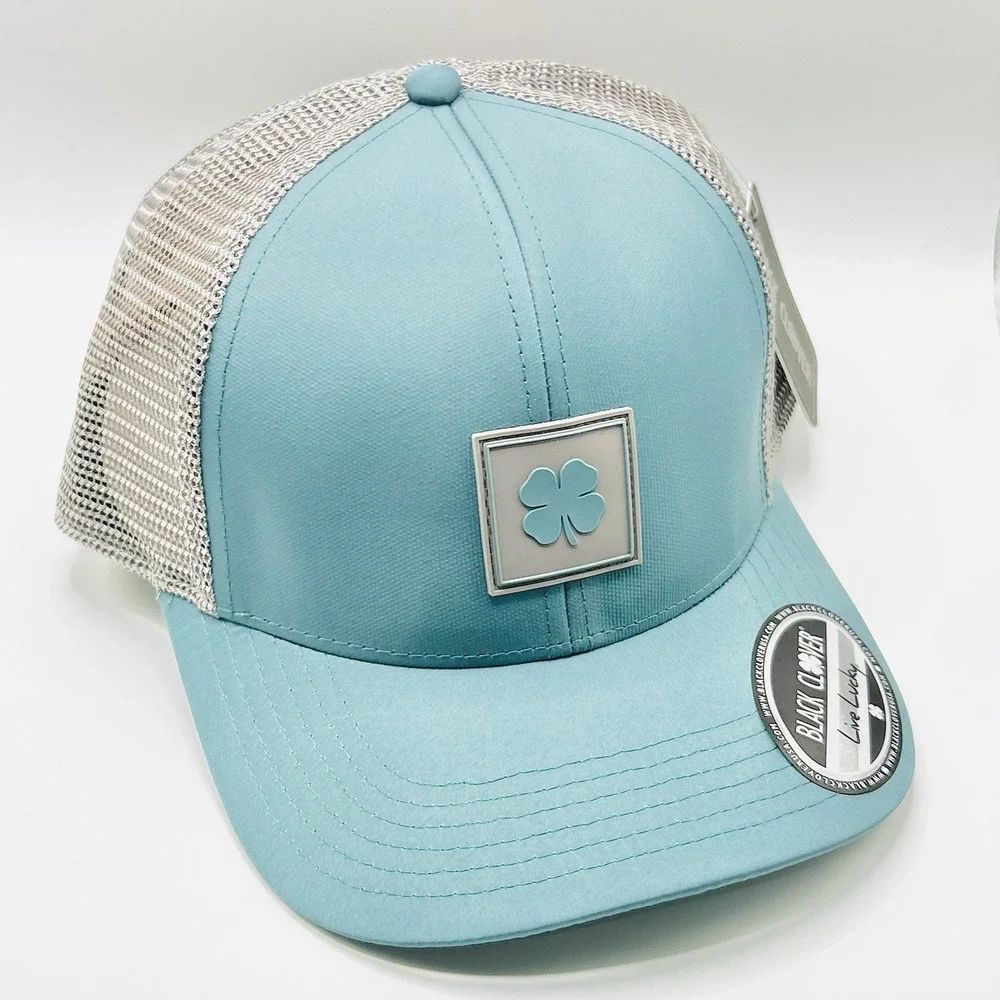 Black Clover Logo Patch Trucker Hat Cap Snapback Adjustable Blue Outdoors